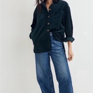 Madewell Dark Green Corduroy Shirt Jacket